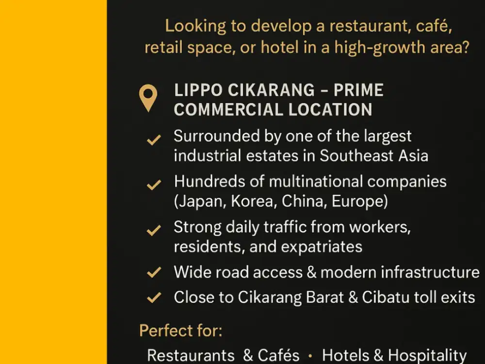 Dijual Lahan komersial Lippo Cikarang