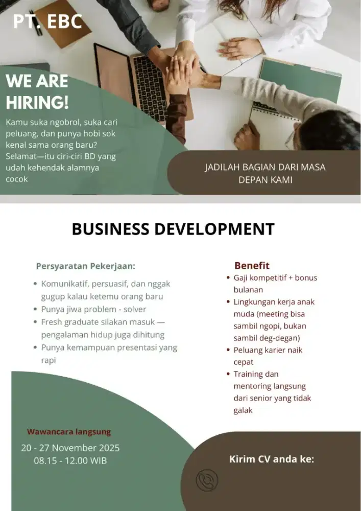 Dibuka lowongan kerja bagian spg dan spb