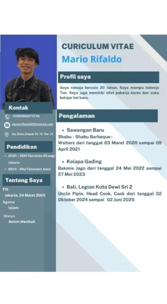 ingin belajar hal baru dan menperbanyak pengalaman