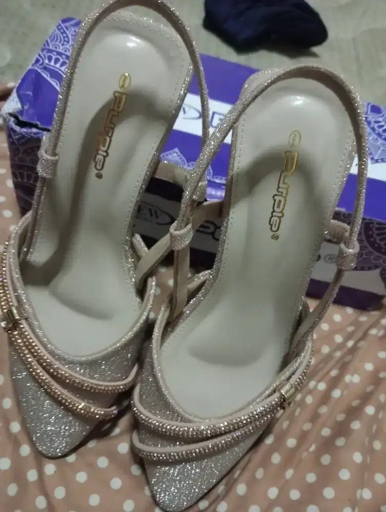 purple shoes- melody Sling back high heels