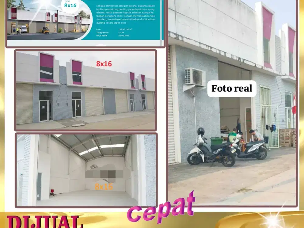 DIJUAL CEPAT  Siap Pakai GUDANG 128m di Aeropolis Neglasari - SS