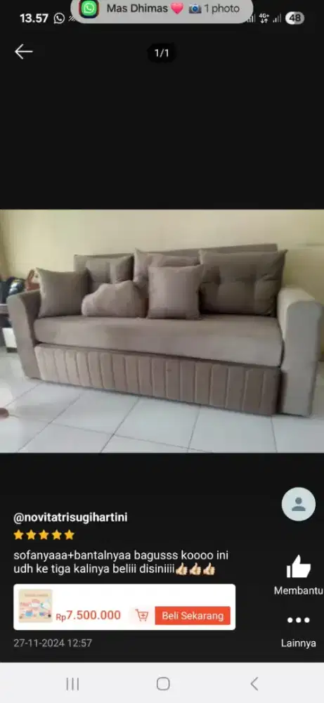 Sofabed ruang tamu