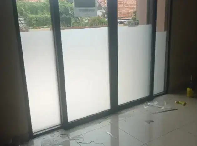 Stiker dan kacafilm kantor oneway riben & sandblast buram ice blur