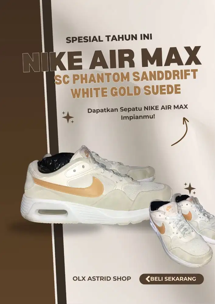 NIKE AIR MAX Phantom Sanddrift White Gold Suede (Women's)