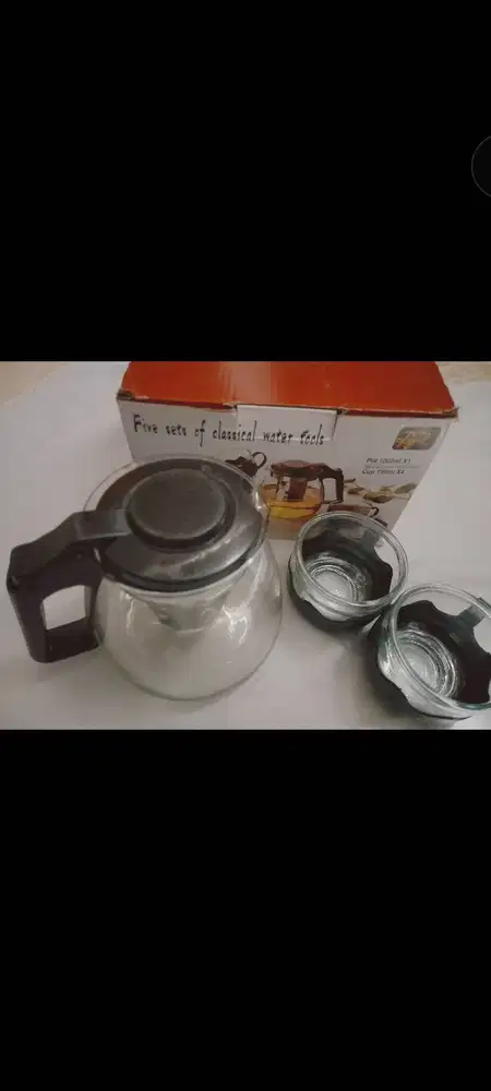 SET TEKO KACA + 2 CUP