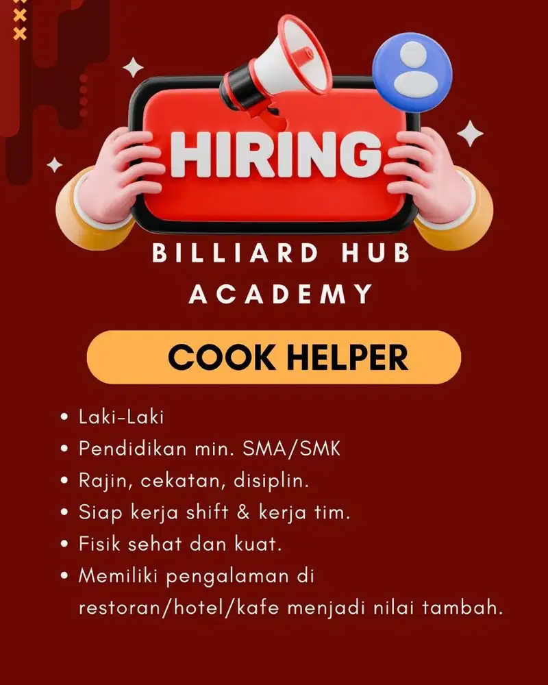 Lowongan kerja Cook Helper