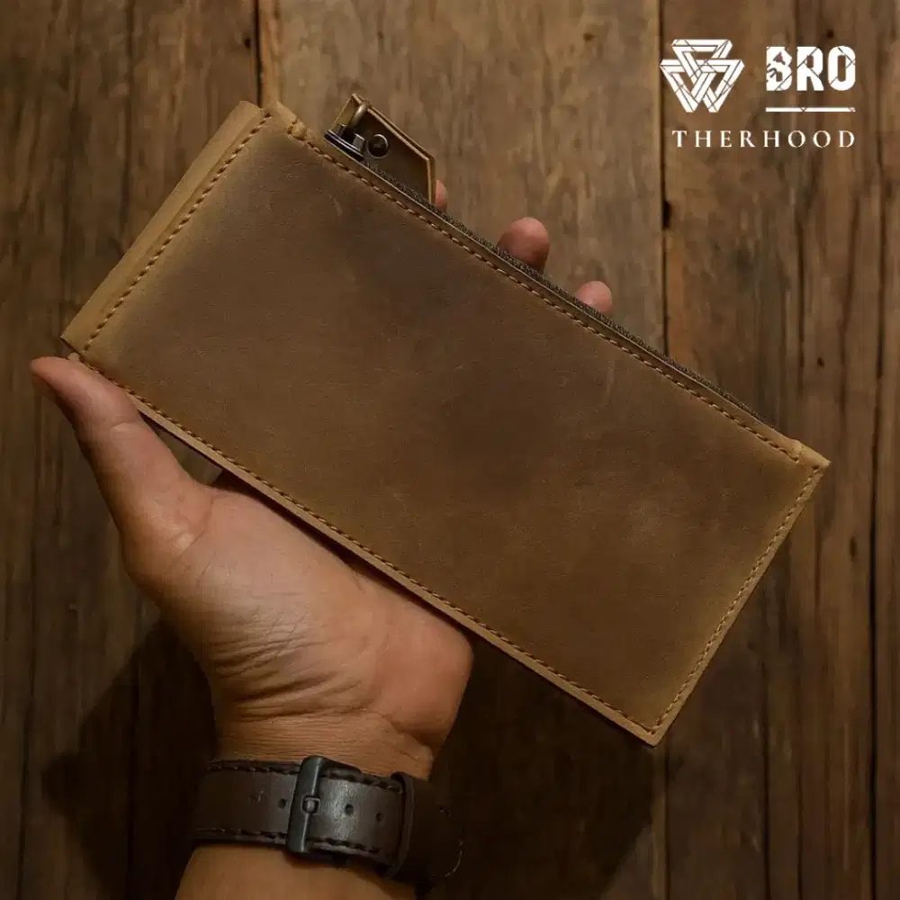 Dompet panjang kulit sapi asli unisex dompet pria kulit sapi DB26