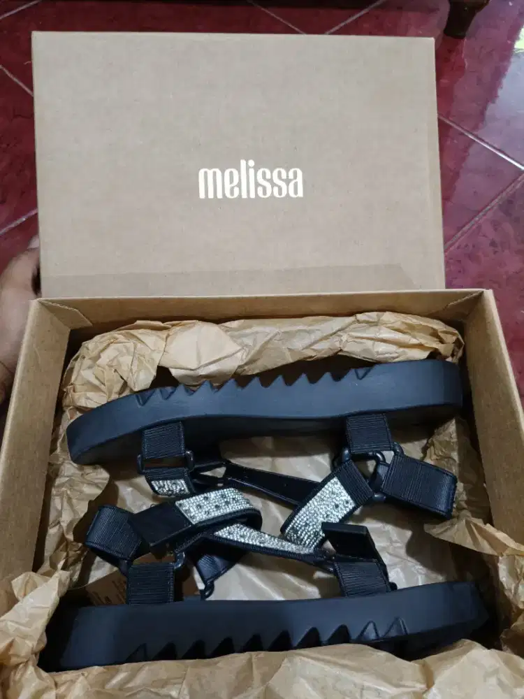 Sepatu Sandal Meliisa Deluxe Papete Ad Black Size 38 New Original