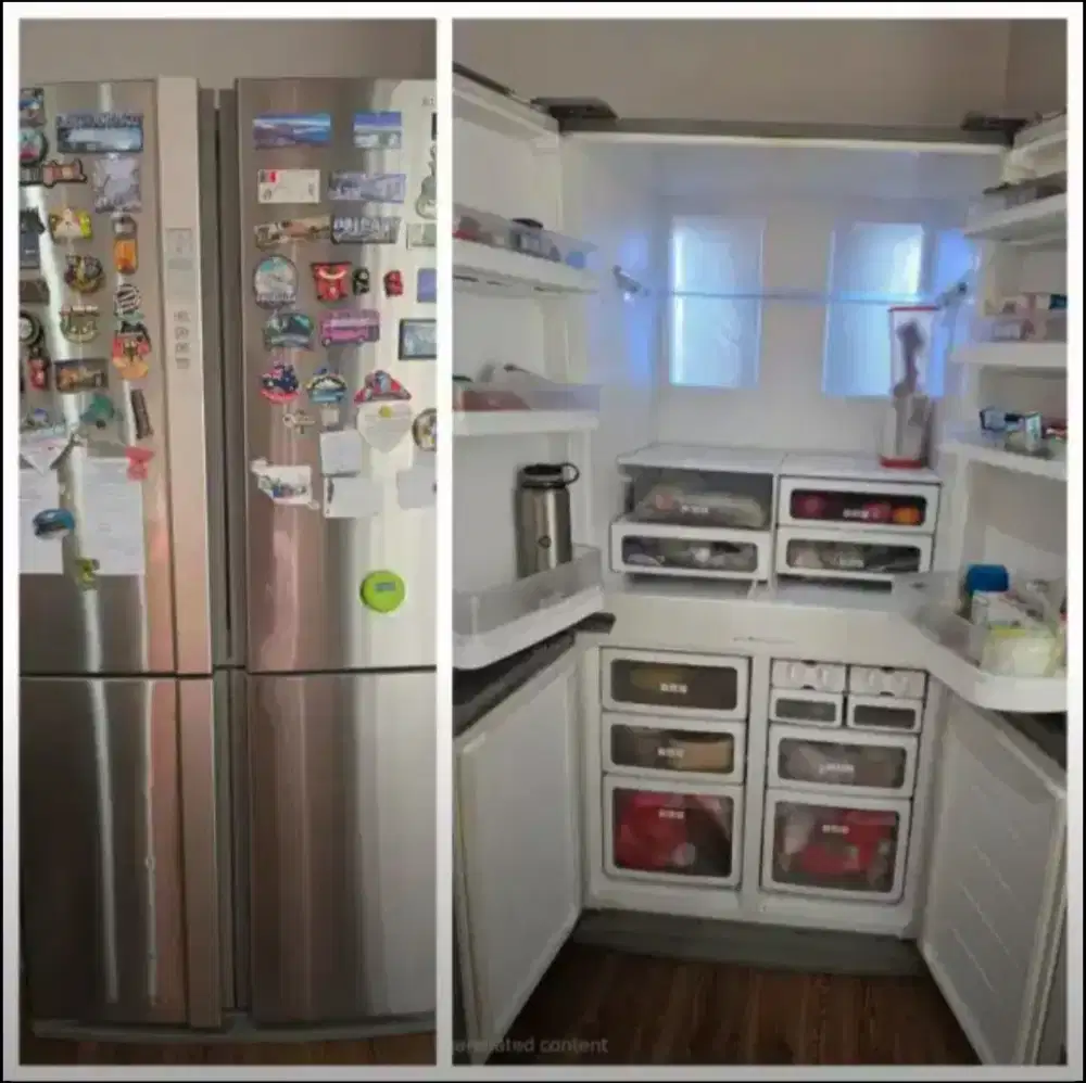 Jual kulkas sharpp plasmacluster 4 pintu msh bagus spt foto,6,7jt nego