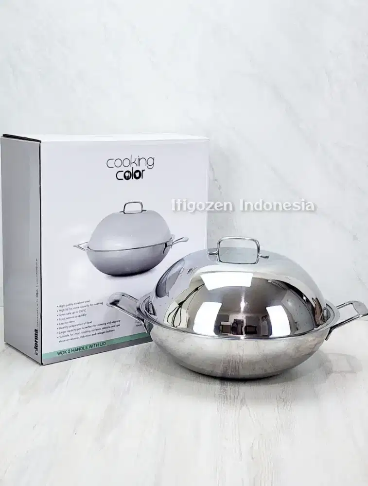 Preloved Informa Cooking Color 34cm - Wajan dengan Tutup