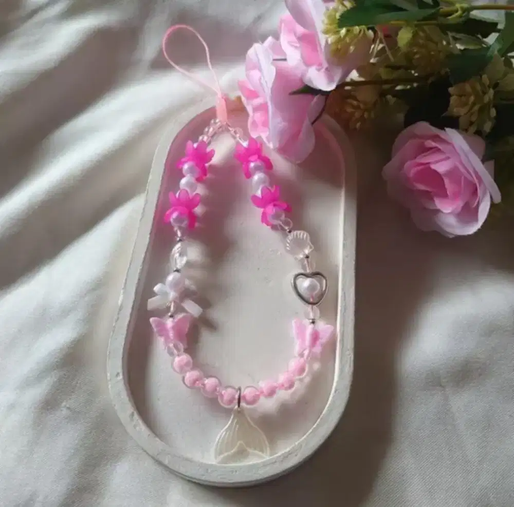 Strap hp pink Mermaid, cute, Aestethic & Handmade