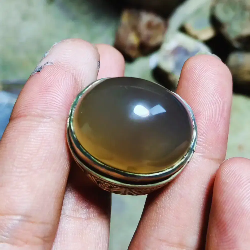 Batu cincin Cimpago biru kristal