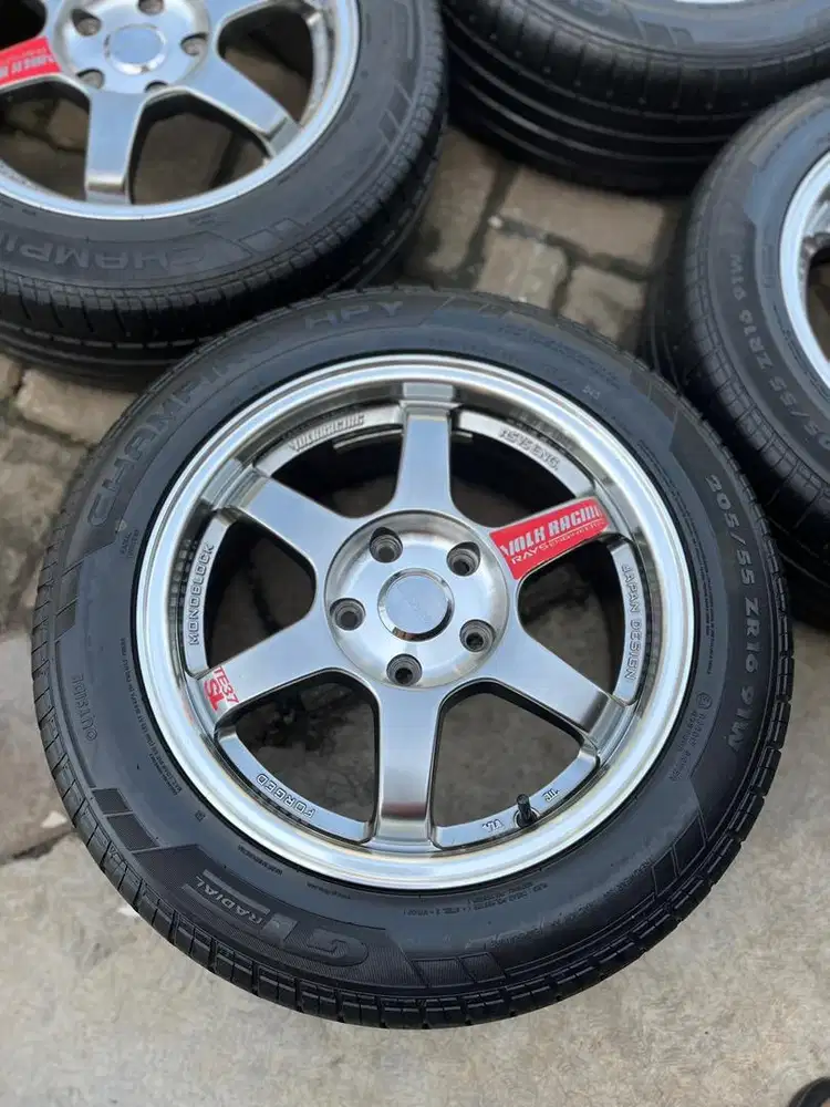 TE37sl r16 sepaket ban 205:55-16 2022 kondisi tebal cocok u pcd 5x114