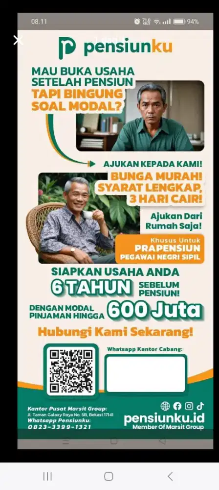 Kredit pensiun dan pra pensiun