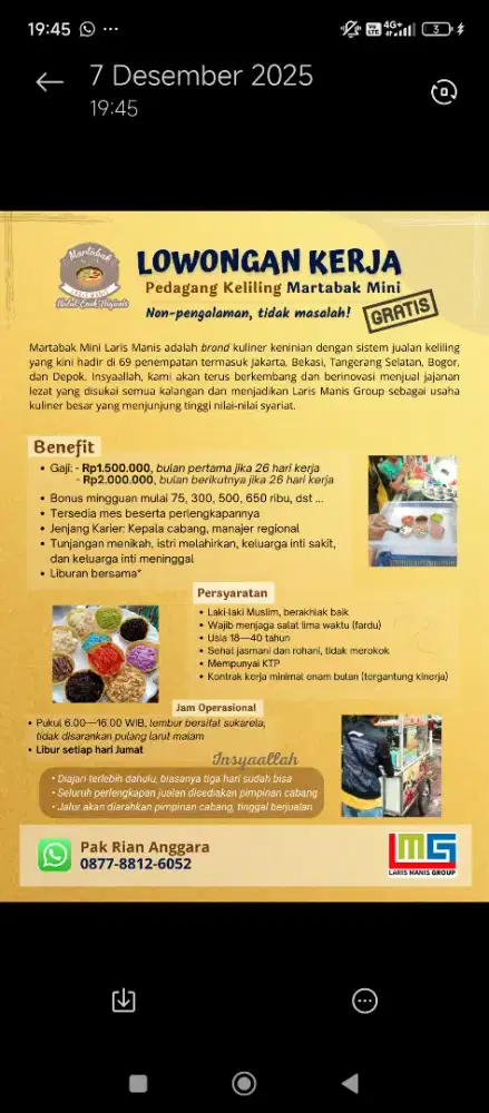 Martabak mini laris manis