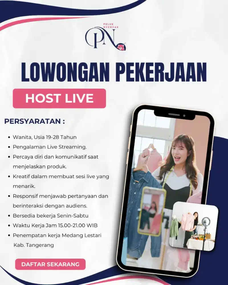 DIBUTUHKAN SEGERA HOST LIVE STREAMING