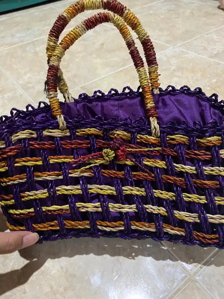 Tas Anyam Handmade Purple