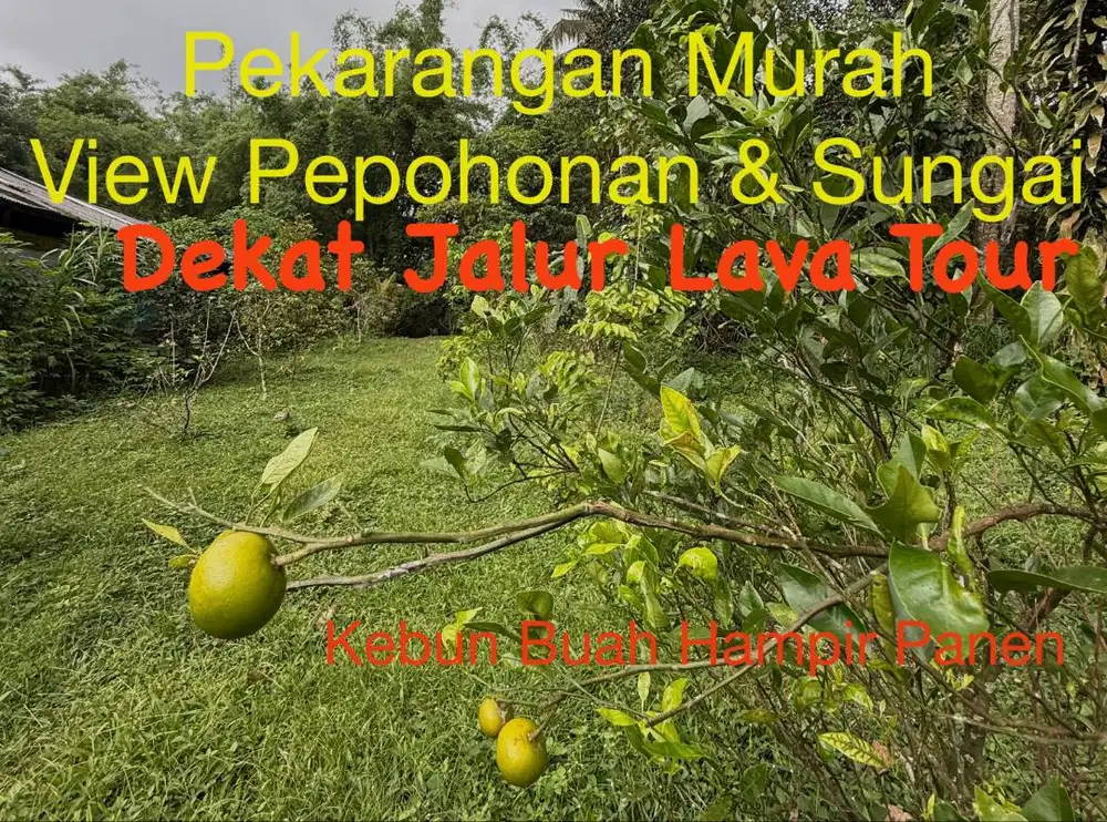 Tanah Pekarangan Murah Sleman, Dekat Jalur Lava Tour, View Tepi Sungai