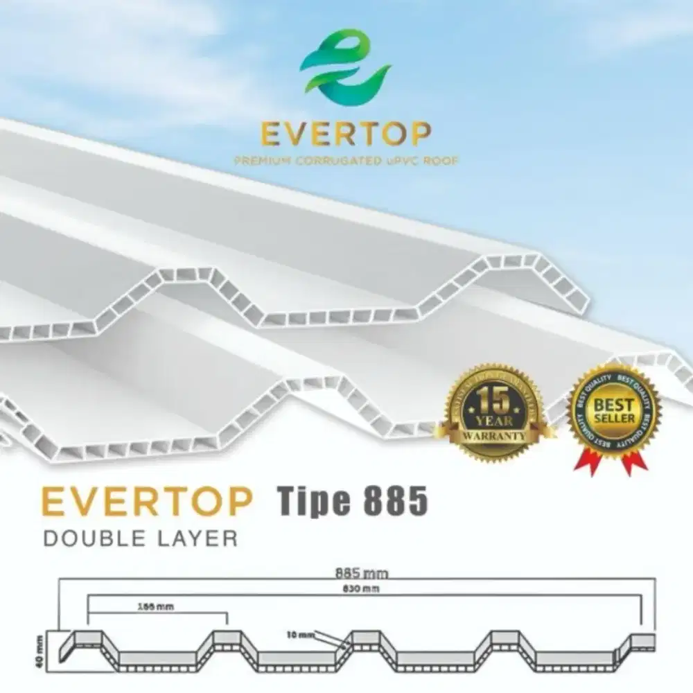 Atap uPVC double layer premium