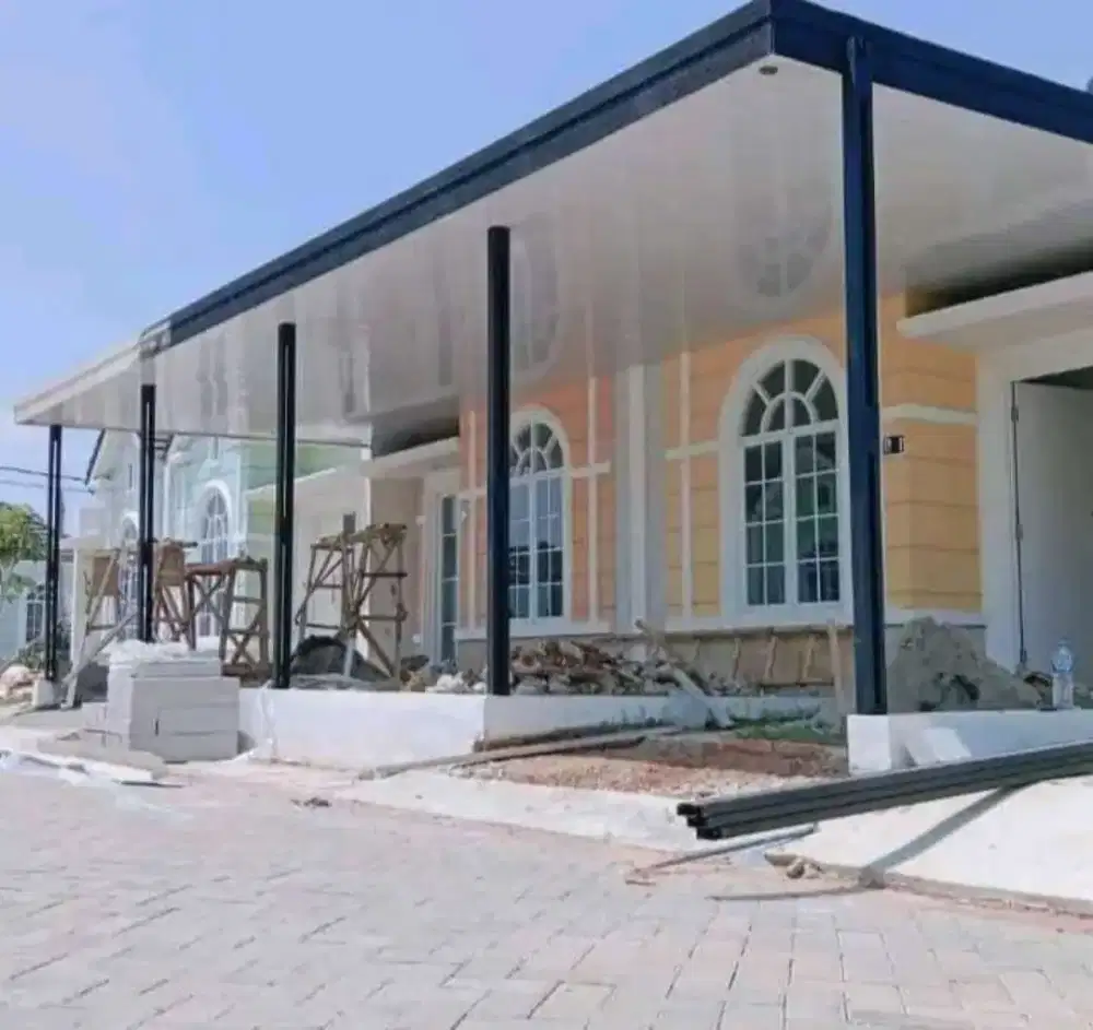 Pasang kanopi rangka baja ringan dn rangka hollow galvanis