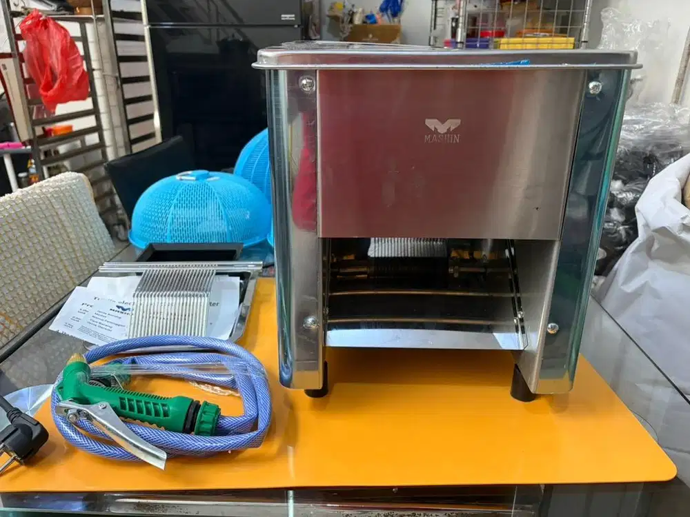 Mesin potong daging multifungsi elektrik dadu iris pisau 3,5mm