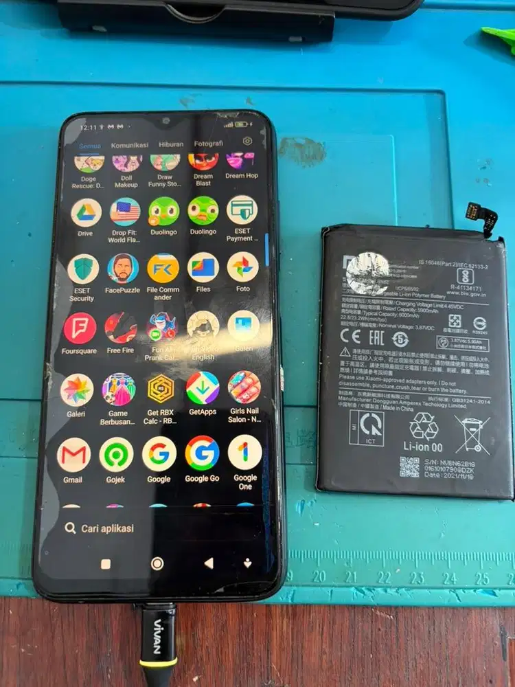 Ganti baterai xioami redmi 9t / poco m3