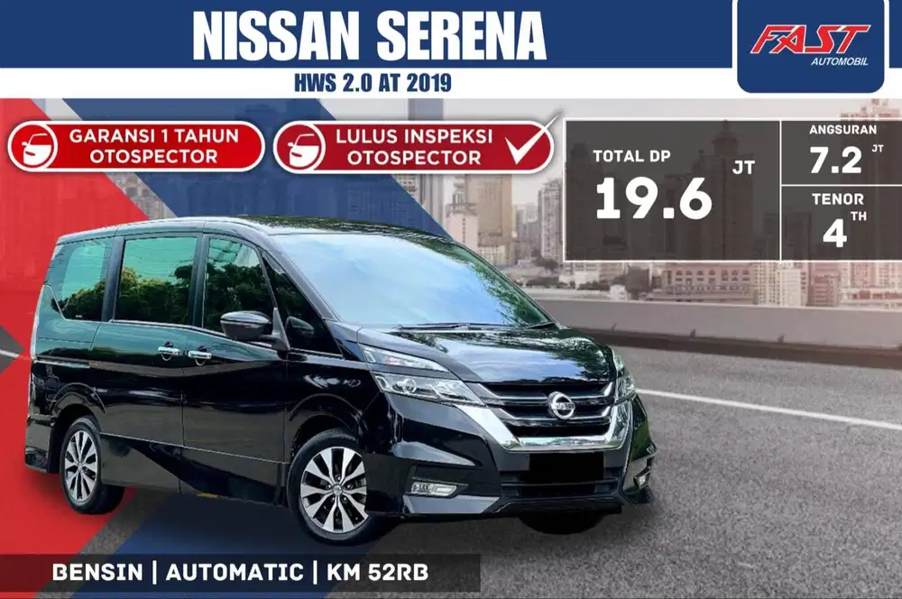 NISSAN SERENA HWS 2019 2.0 AT LOW KM.52RB & PAJAK PANJANG #F6ST