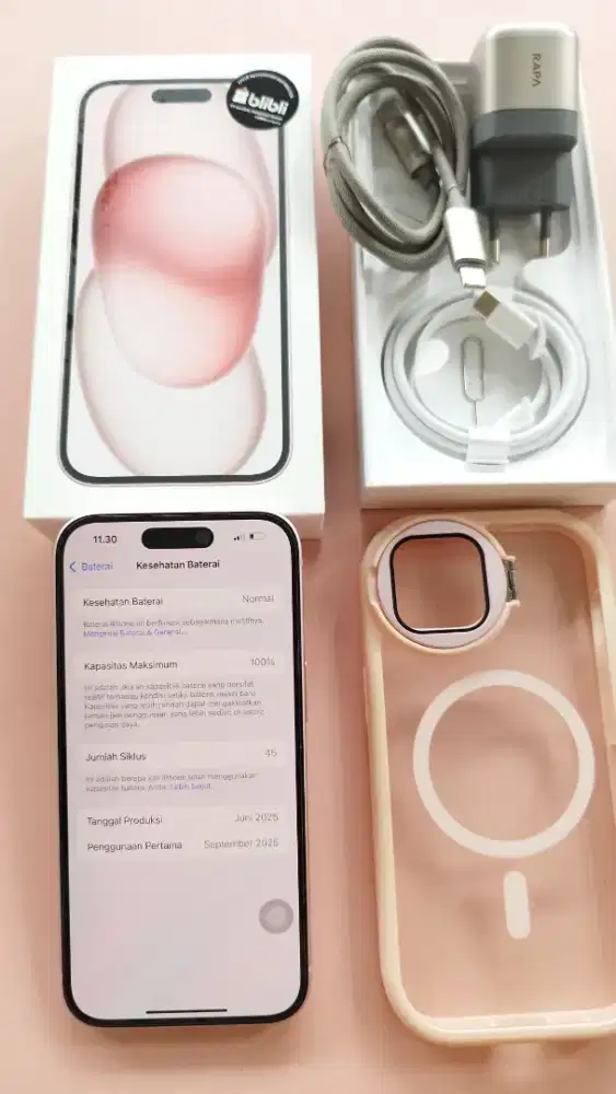 iPhone 15 Pink 128GB Resmi iBox