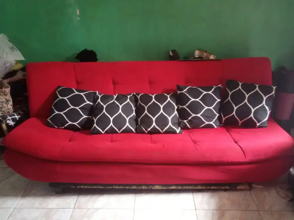 sofabed+5 bantal+sarung bantal