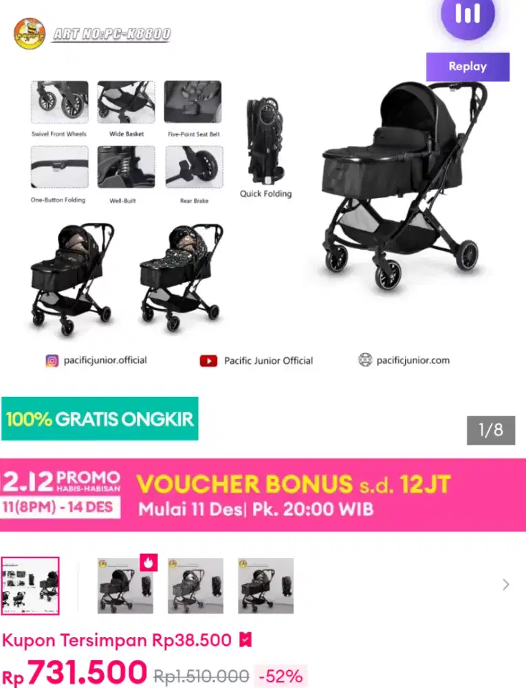 Dijual Stroler Bekas