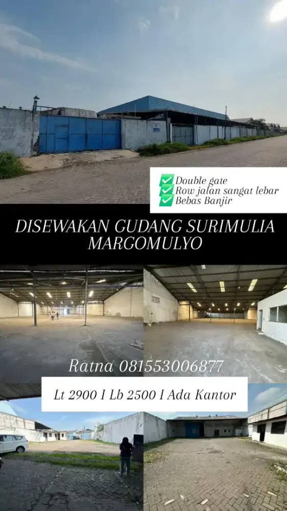 Disewakan Gudang Margomulyo SuriMulia Bebas Banjir