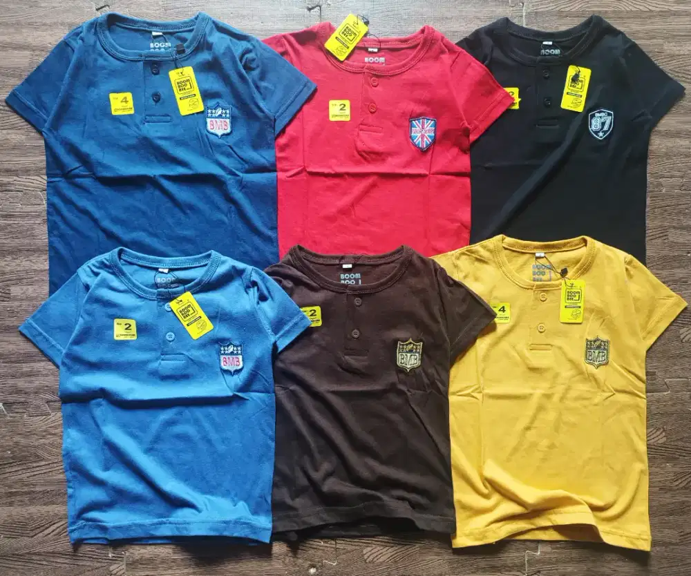 kaos bordeir anak2 usia 1-5 tahuh