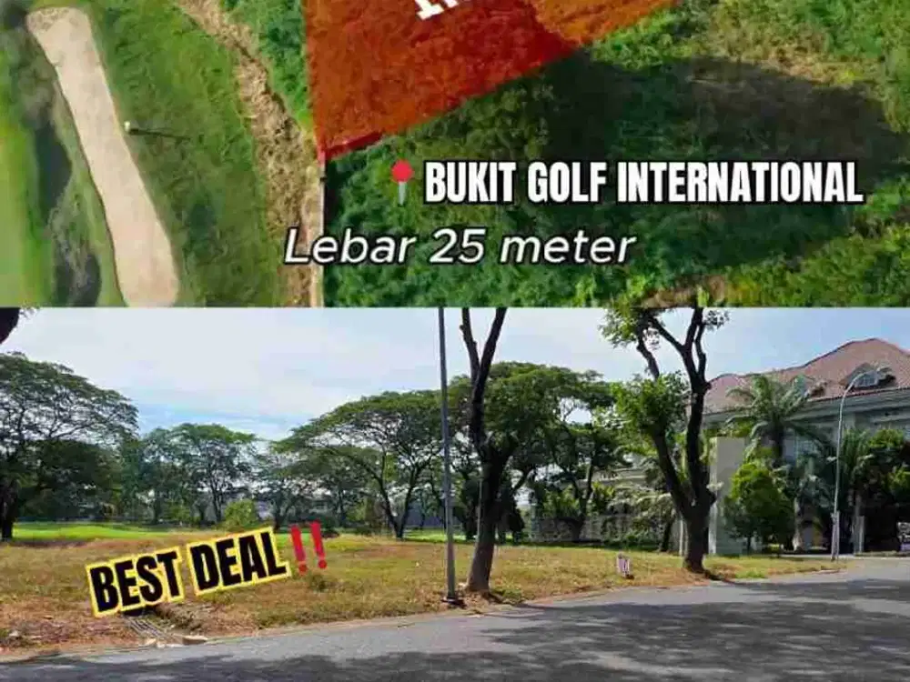 Dijual Kavling Siap Bangun di Bukit Golf Internasional Citraland Utama Surabaya Golf View Row 3 mobil longgar lebar 25 meter