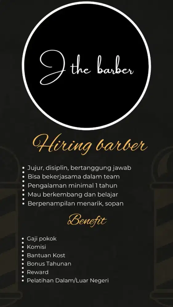 Dibutuhkan barberman/hairstylist