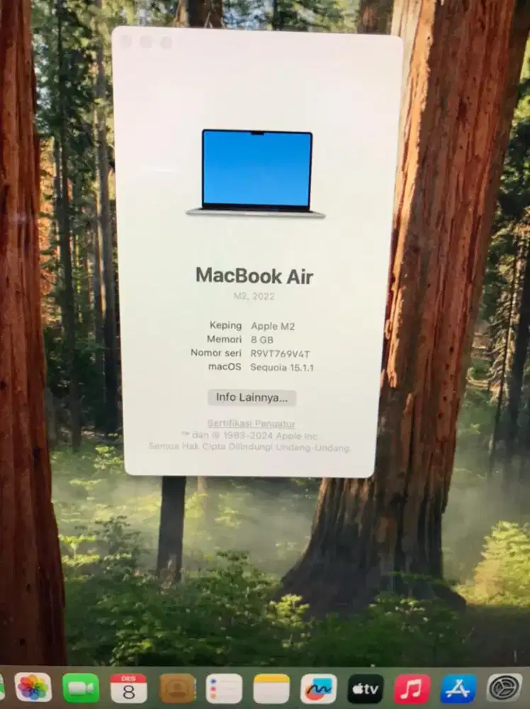 Macbook Air M1 13inch second bergaransi resmi