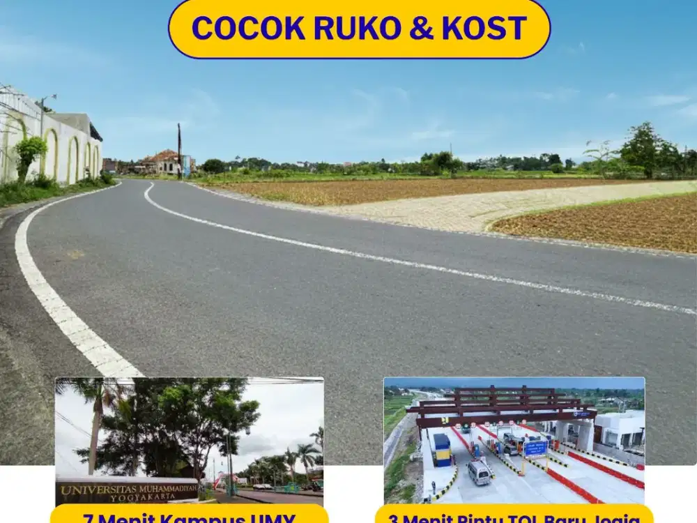 Tanah Jogja Tepi Jalan Dekat Kota, View Sawah Cocok Kost, Hunian dan Villa