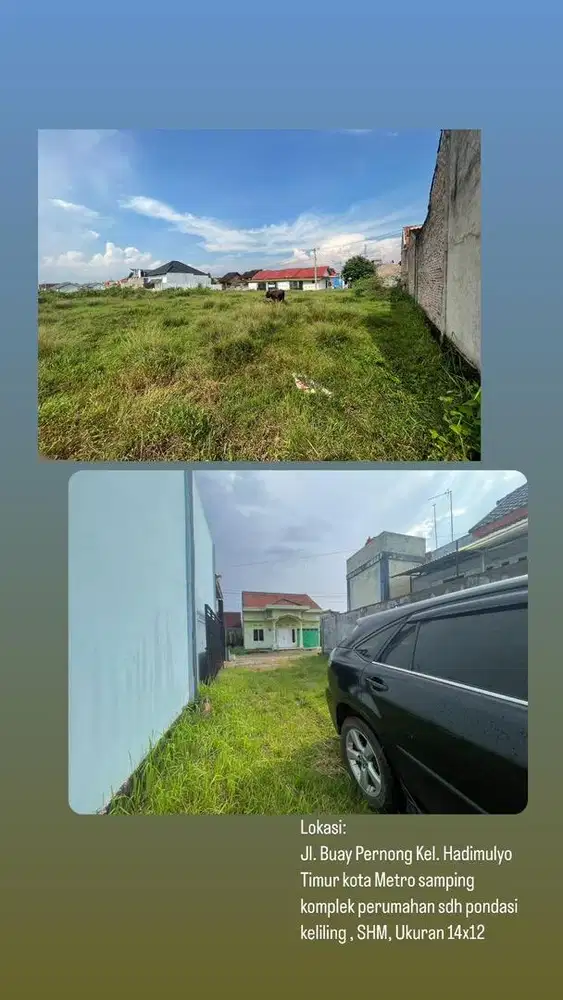 DIJUAL TANAH KAVLINGAN METRO