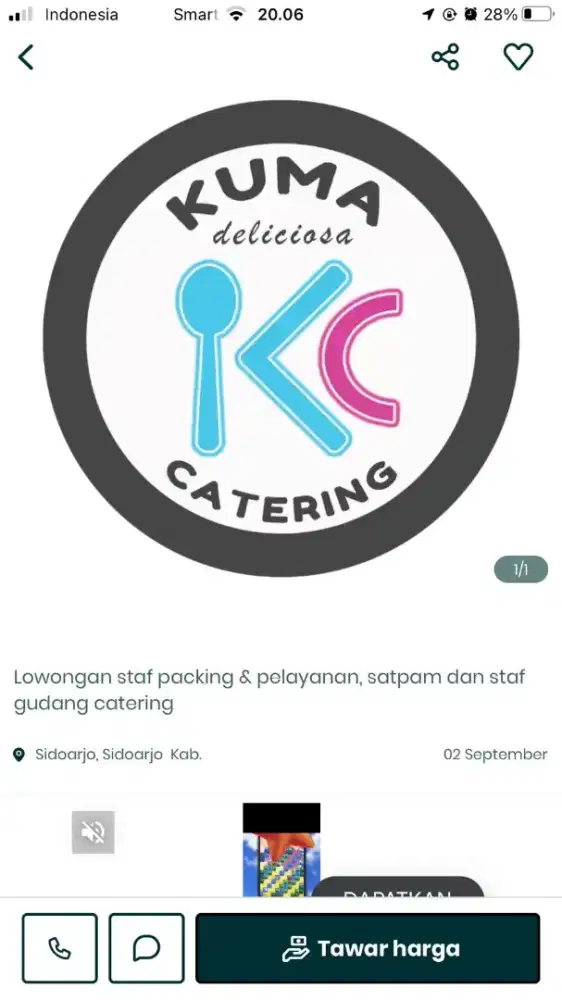 Lowongan kerja Juru masak, Cook Helper, Staf Packing Catering