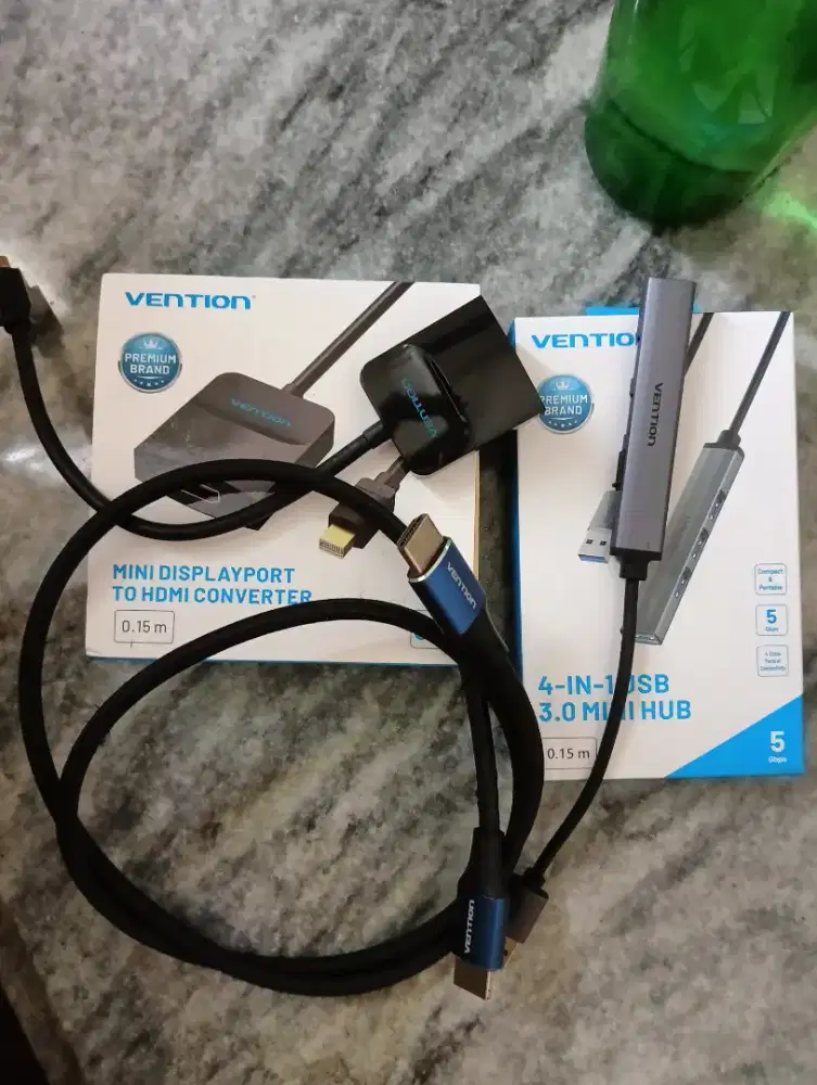 Mini Display port to HDMI, HDMI kabel, USB Hub Vention.