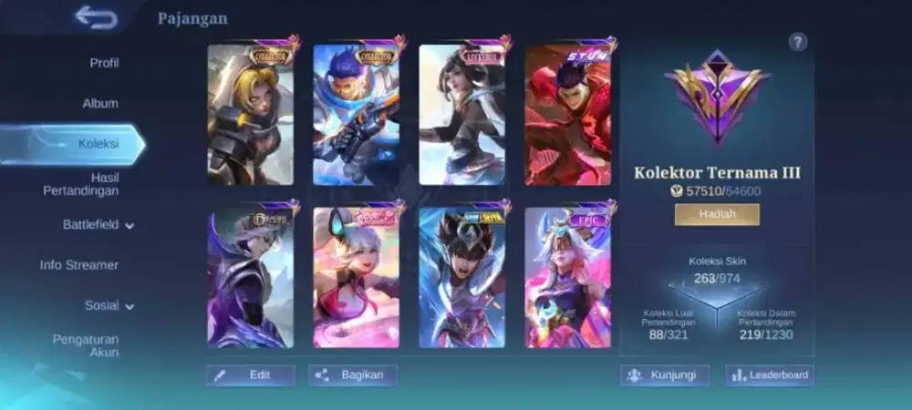 Jual akun mobile legend