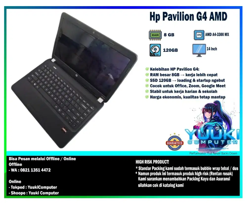 Laptop HP Pavilion G4 Amd A4-3300MX