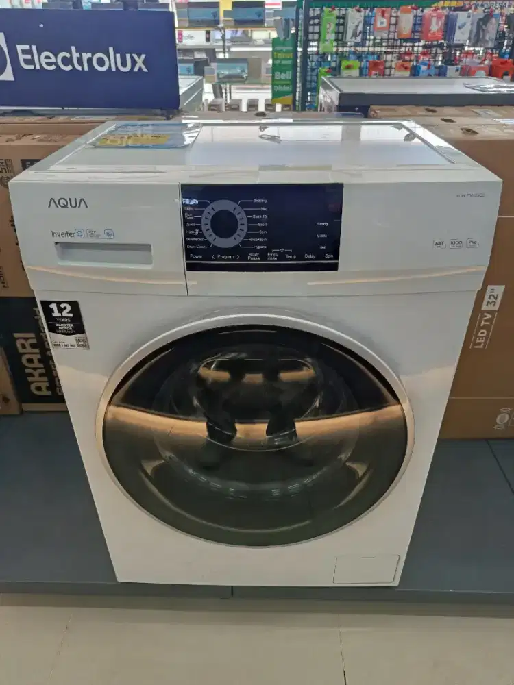 Promo Mesin Cuci AQUA Front Load 7 KG Cicilan Tanpa DP Bunga 0%