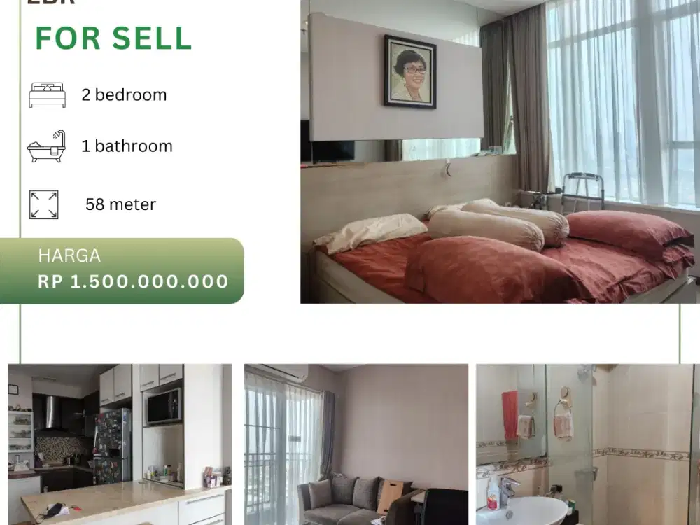 Dijual Apartement Thamrin Residence 2BR Full Furnished View Barat