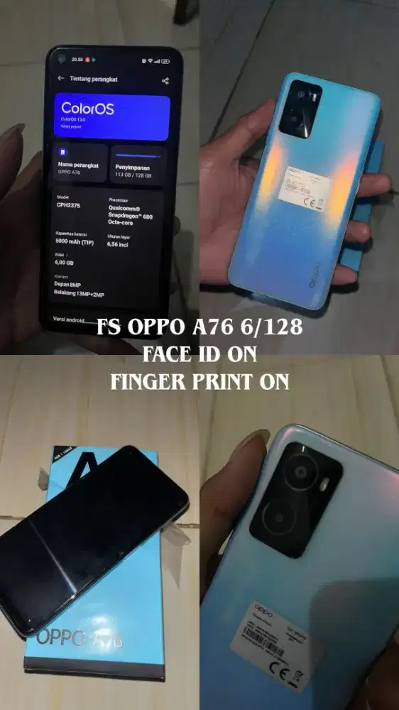 Oppo a76, masih ori belum pernah service