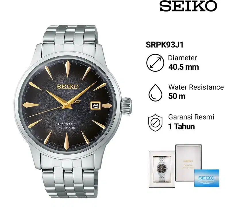Seiko Presage SRPK93J1 Cocktail Time Star Bar Night Time