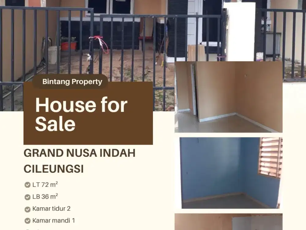 Rumah 1 lantai murah di grand Nusa Indah Cileungsi minim Renov siap Nego