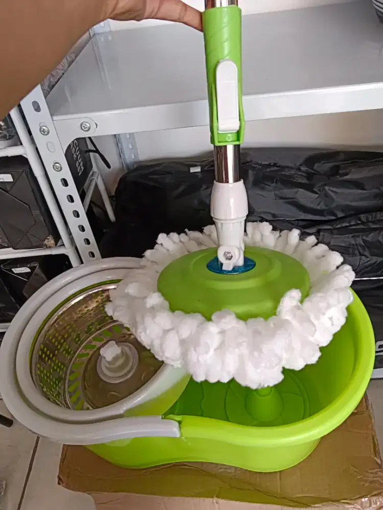 Alat Pel Lantai Stainless Super Mop Dngan Ember Pencuci Putar kap 2-3L