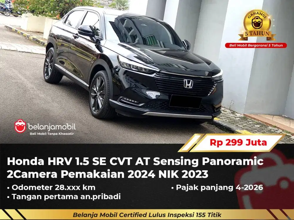 [ GARANSI 5TH ] Honda HRV HR-V HR V 1.5 SE Sensing Panoramic 2023/2024