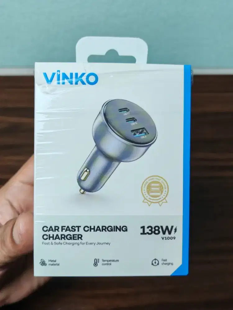 Vinko Car Charger V1009 138W Charger Mobil Fast Charge 3 Port A+2C