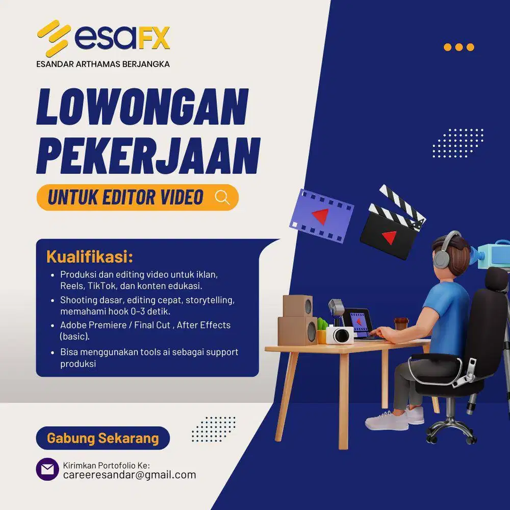 Lowongan Pekerjaan EDITOR VIDEO